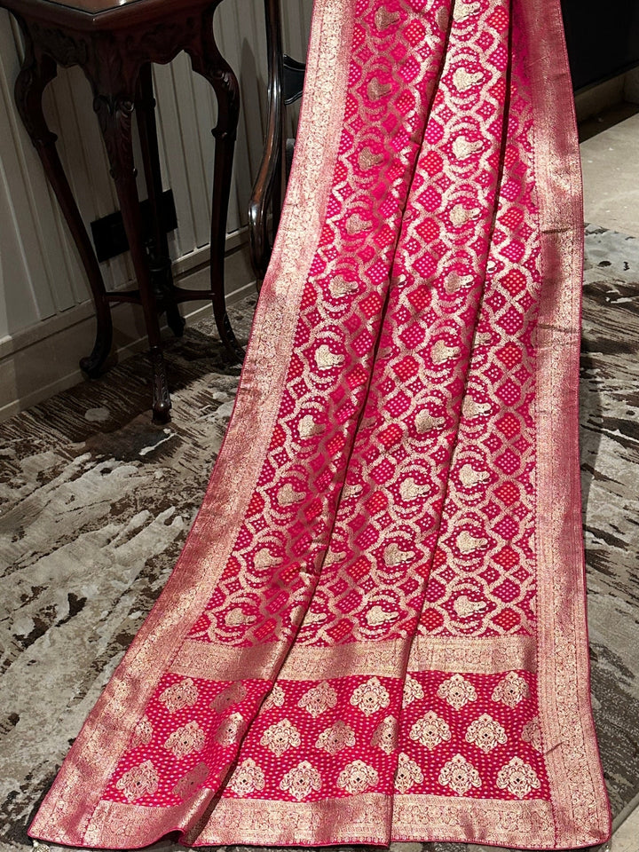 Bright Pink Georgette Saree