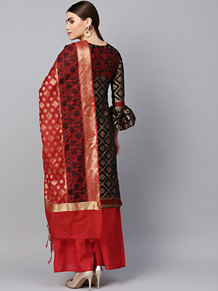 Banarasi Kurta Set with Handloom dupatta and Pants