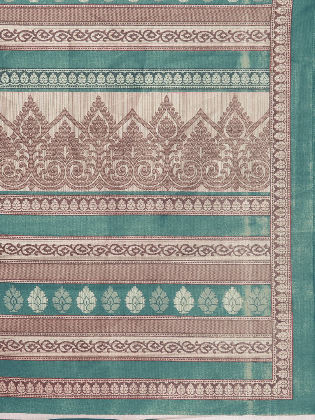 Green Printed Art Silk Saree