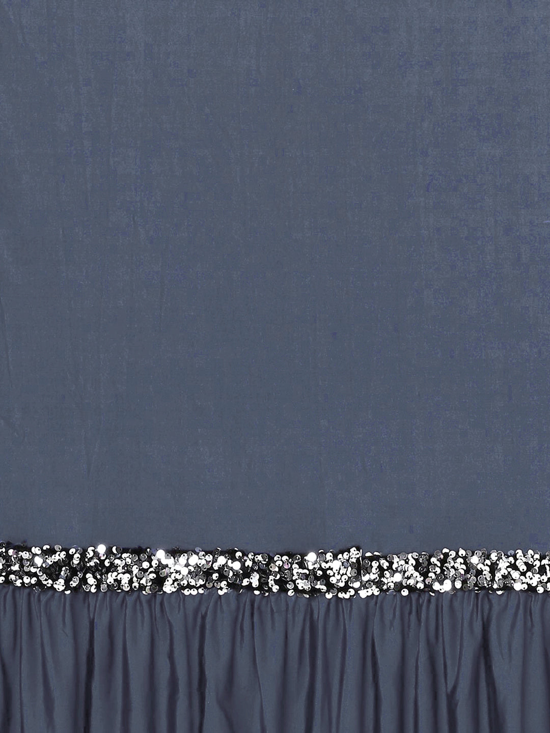 Pre-Stitched Ruffled Grey Ready-to-Wear Saree with Sequin Embroidery