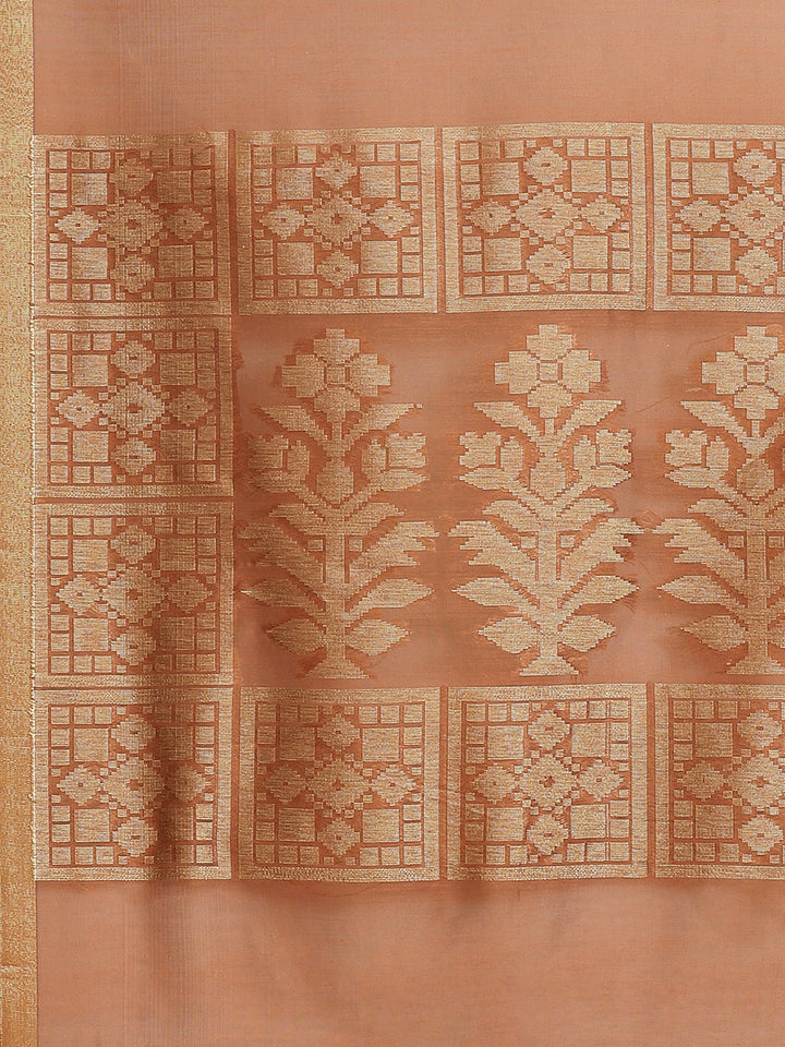 Banarasi Heritage Jute Silk Saree with Striking Floral Motifs & matching Belt