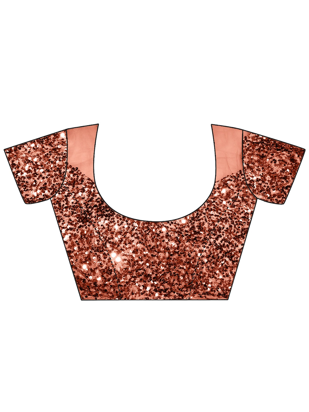 Peach Metallic Sequinned Party Wear Lehenga Saree with Ruffled pallu