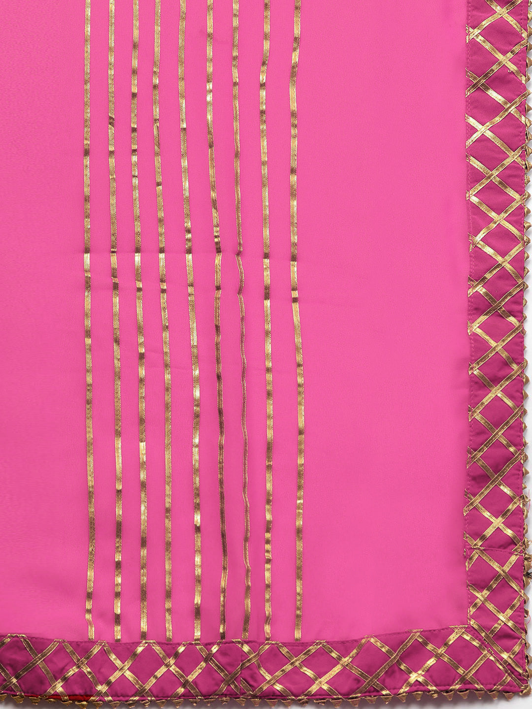 Made to Measure Pink Embellished Kurta Set With gota patti embroidery and tiered sharara