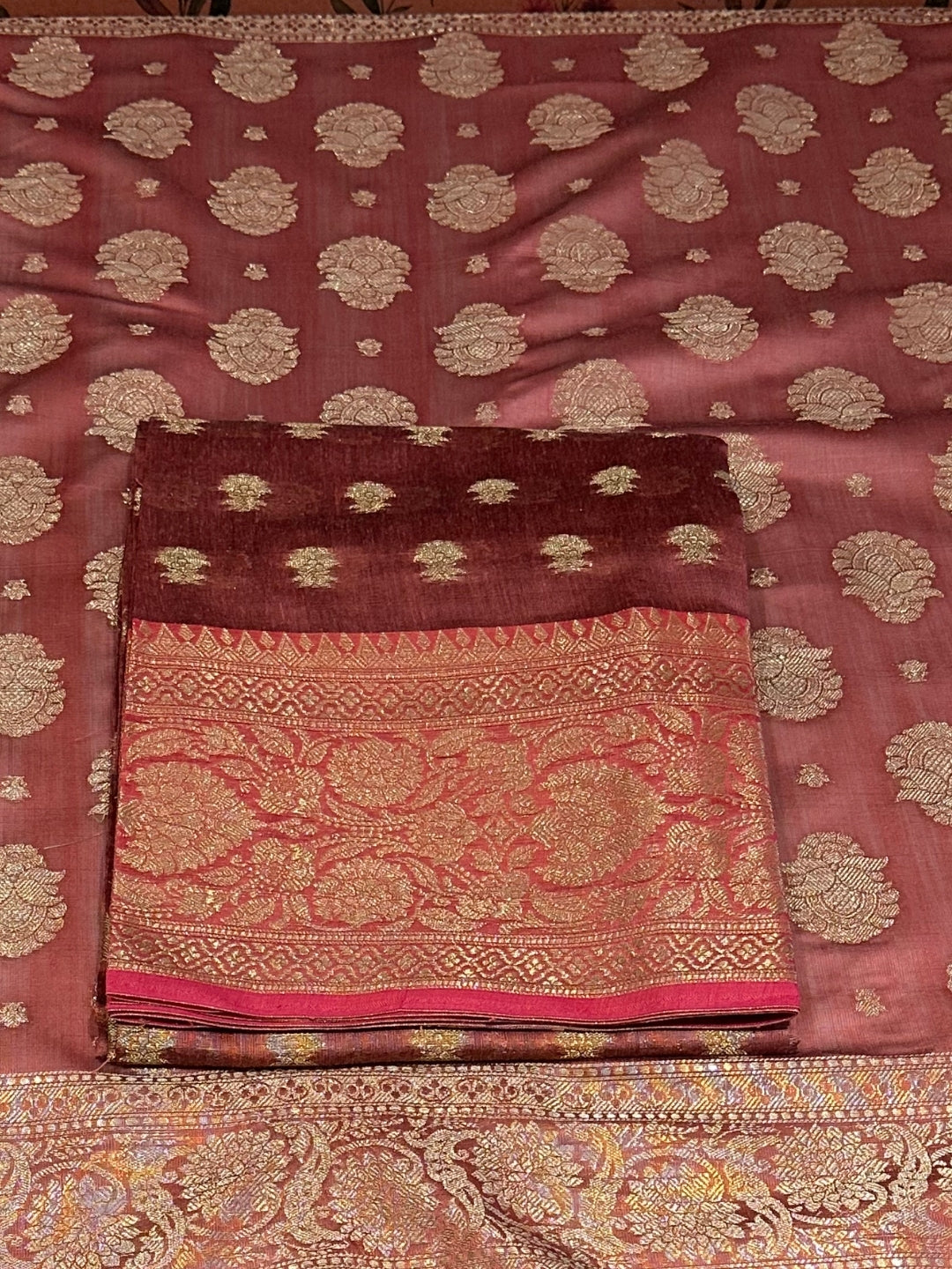 Maroon Woven Festive Suit