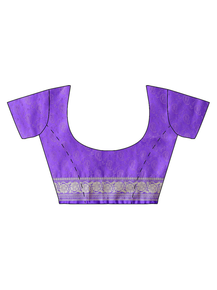 Two-toned Banarasi Silk Saree with Paisley Motifs