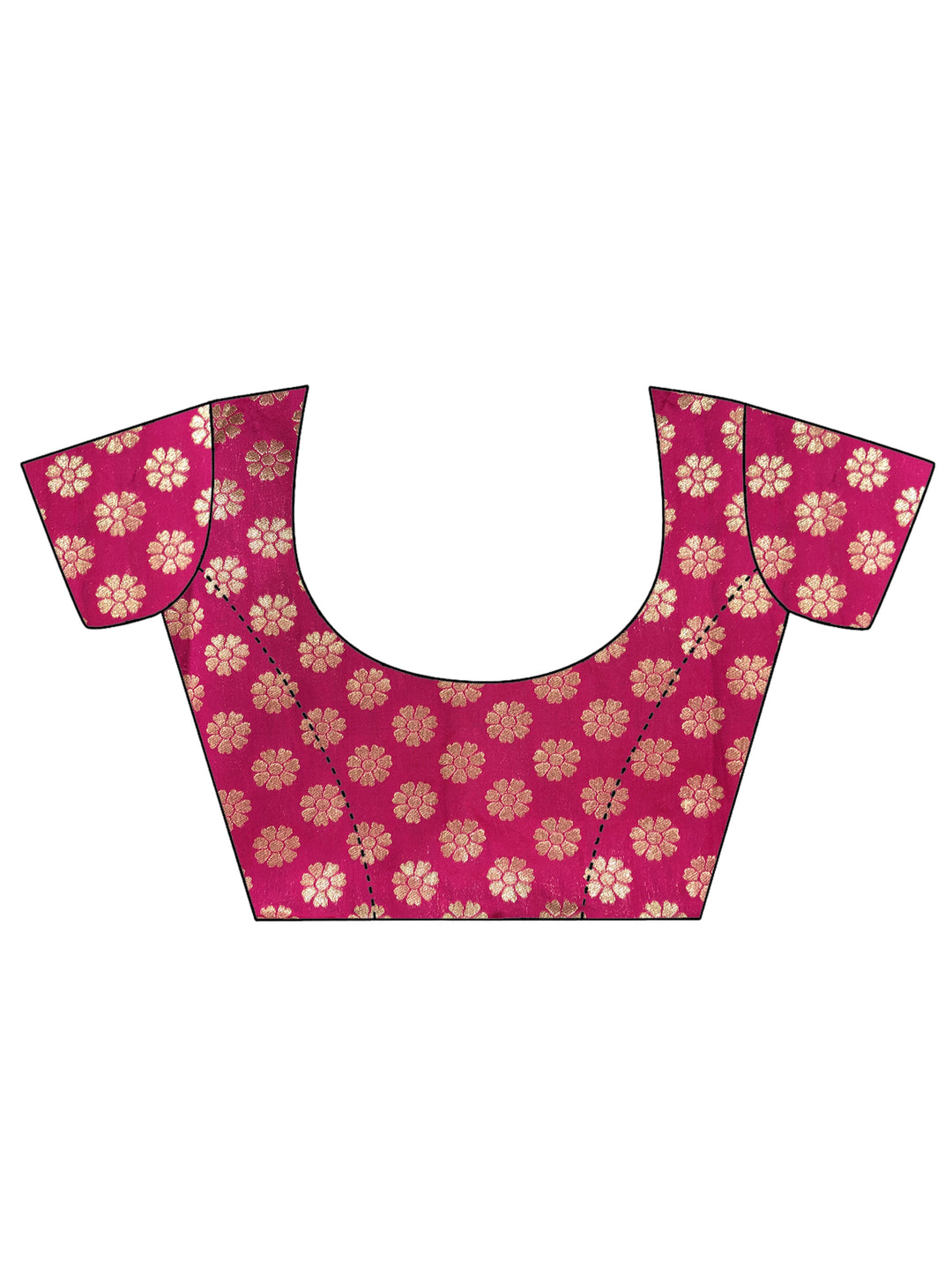 Magenta & Green Baluchari Design  Embroidered Banarasi Silk Lehenga Choli & Dupatta