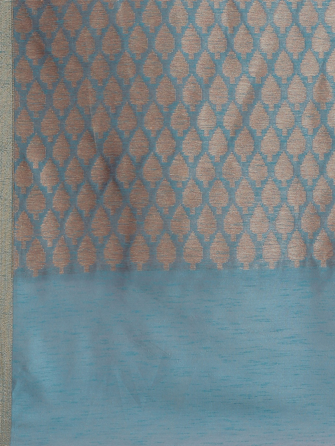 Banarasi Heritage Jute Silk Saree with Gold, Silver Floral Motifs And matching Gold Belt