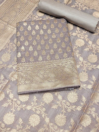 Chhabra 555 Banarasi Handloom Jute Silk Dress Material with Slub Weave & Tasseled Dupatta