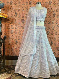 Lavender Shimmer Embellished Lehenga