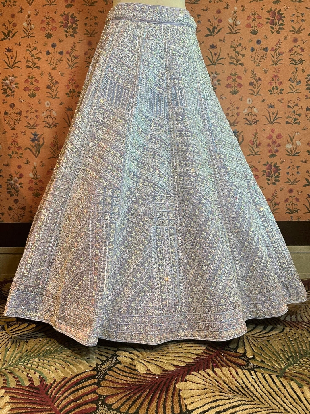 Lavender Shimmer Embellished Lehenga