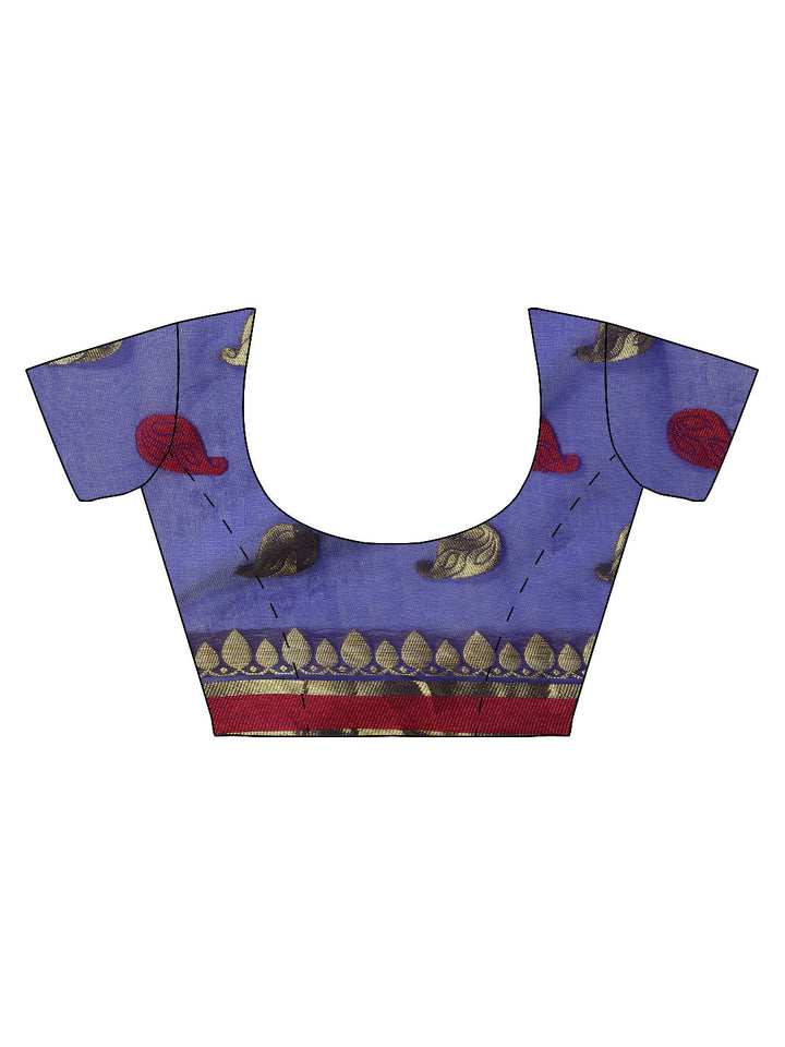 Chanderi Silk Saree with Zari Resham Woven Paisleys