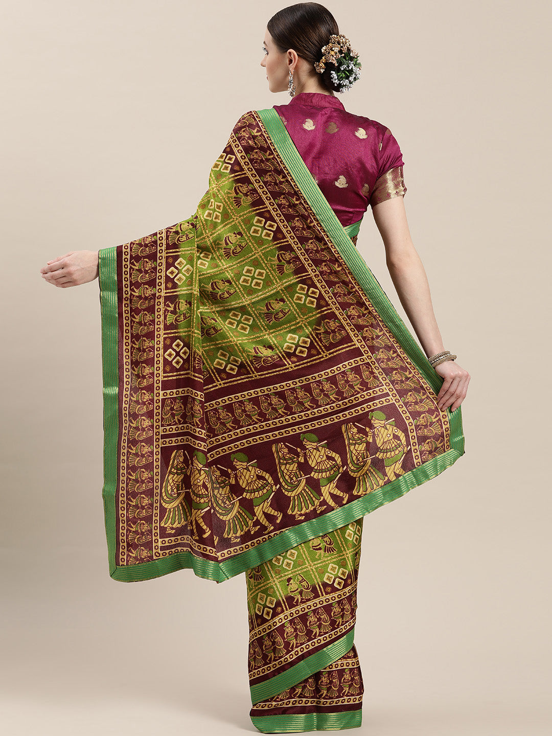 Bandhani Satin Crepe Saree