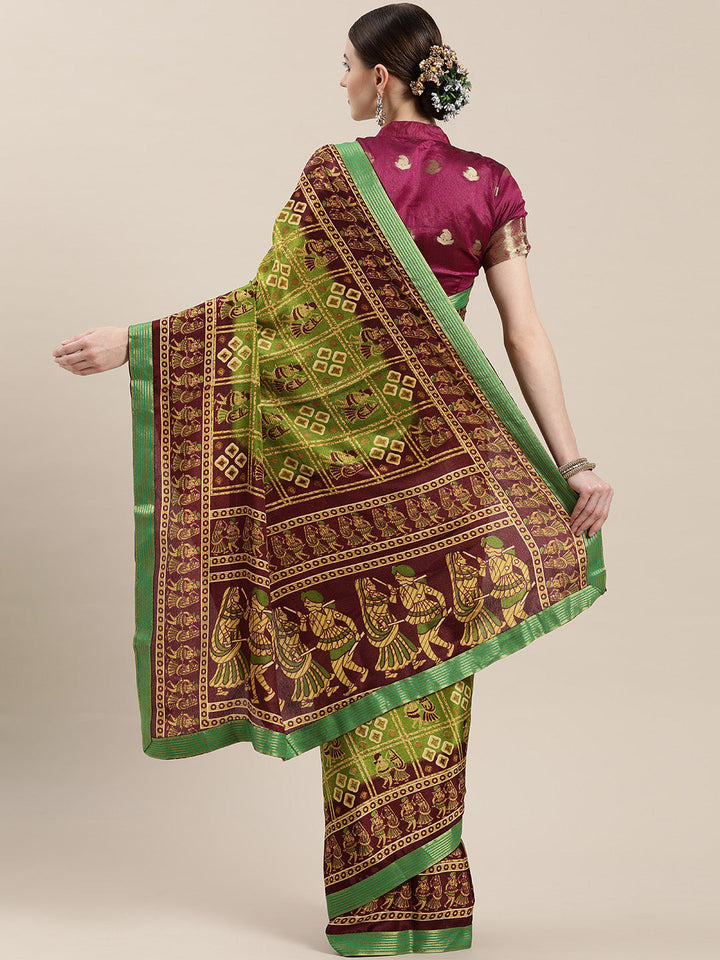 Bandhani Satin Crepe Saree