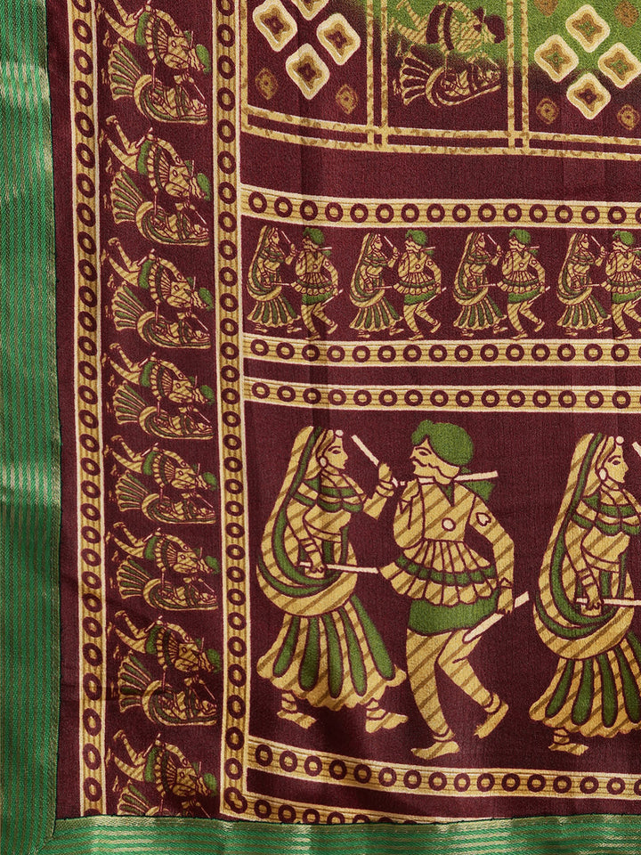 Bandhani Satin Crepe Saree