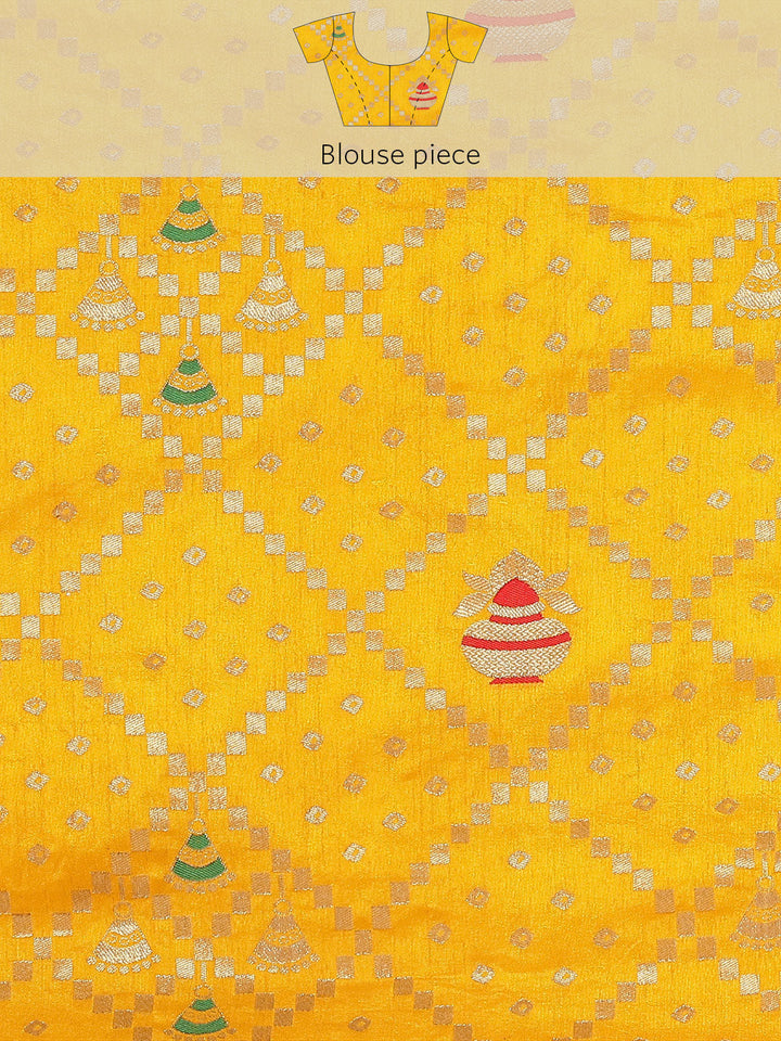 Gharchola Chanderi Silk Saree with Traditional Zari, Beads & Tassels