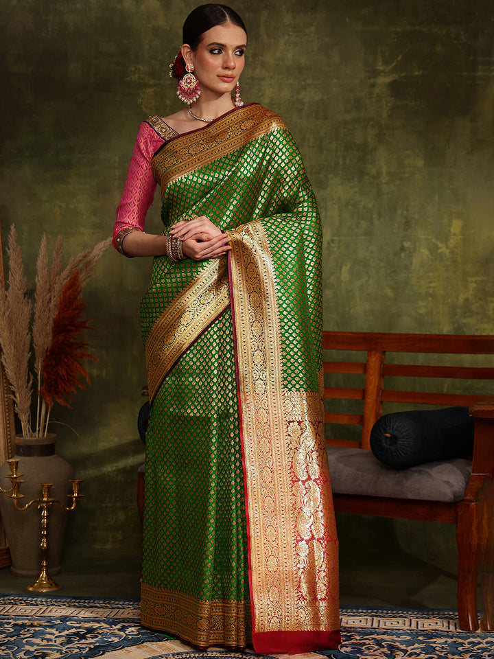 Traditional Handloom Banarasi saree with Intricate Zari Weaving
