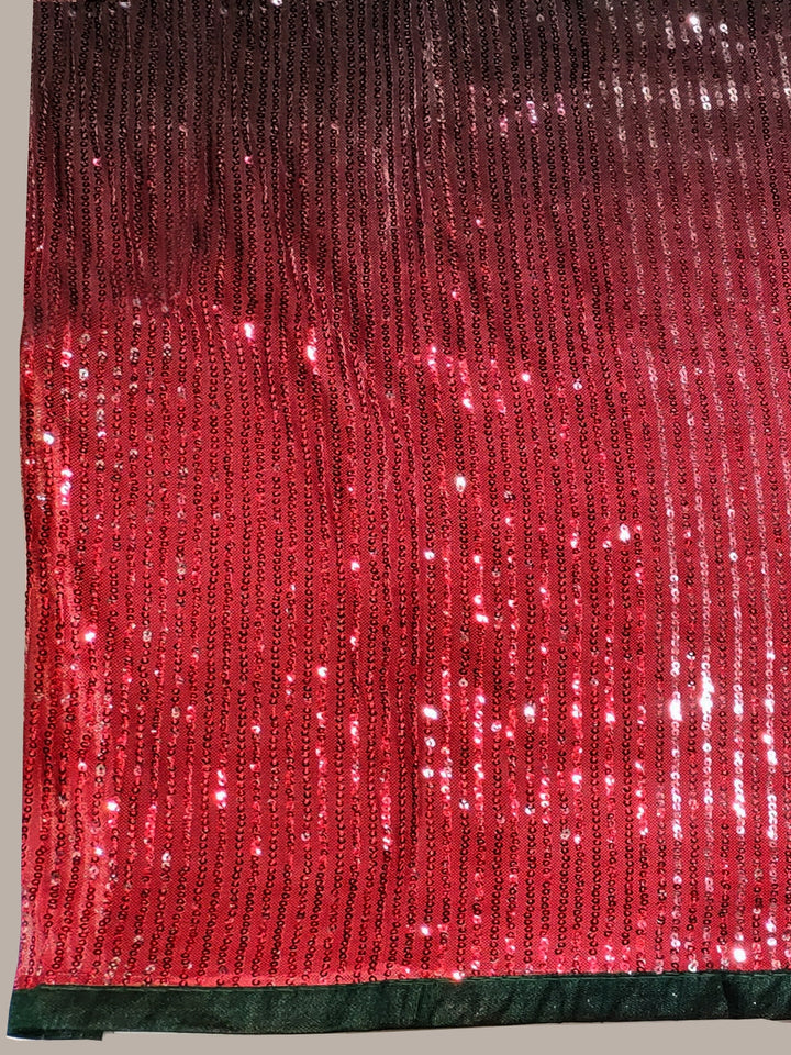 Metallic Sequin Embellished Ombre Saree with Dupion Silk blouse