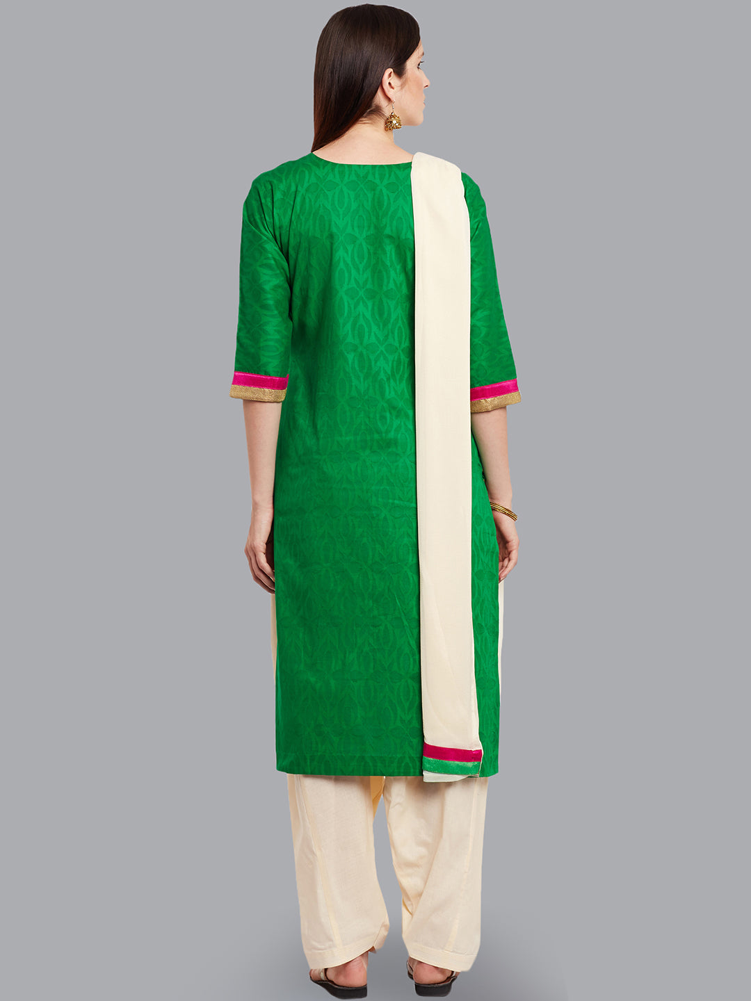 Cotton Suit dupatta with Tribal stick figure patterns
