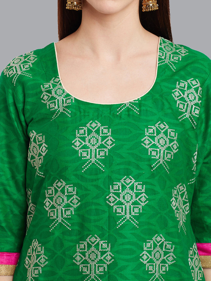 Cotton Suit dupatta with Tribal stick figure patterns
