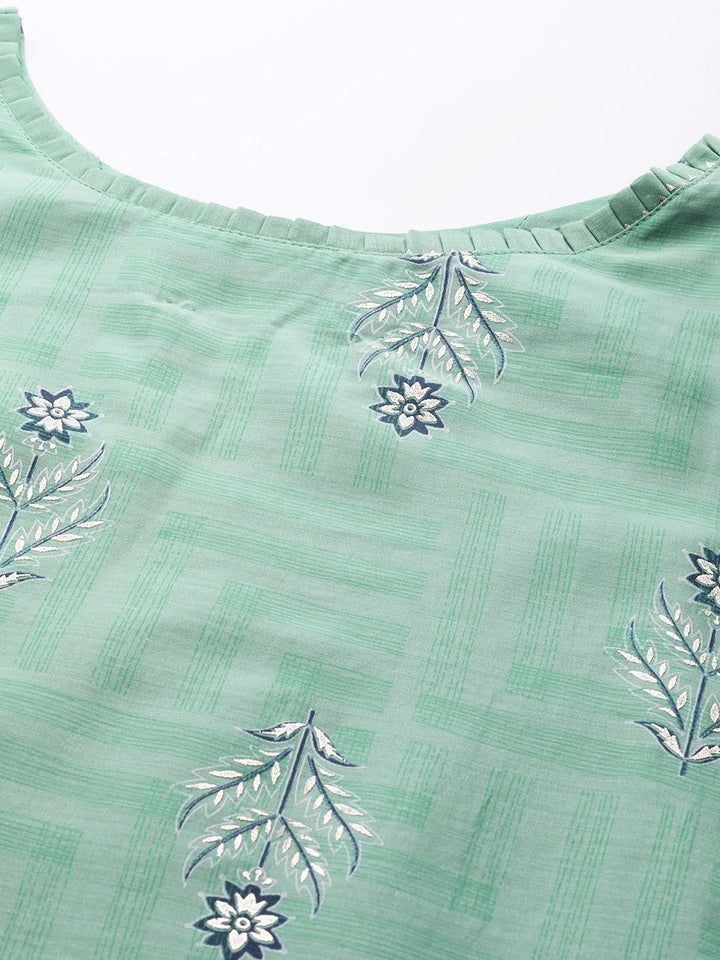 Pastel Indie Print Gota Embellishment Kurta Sharara Set