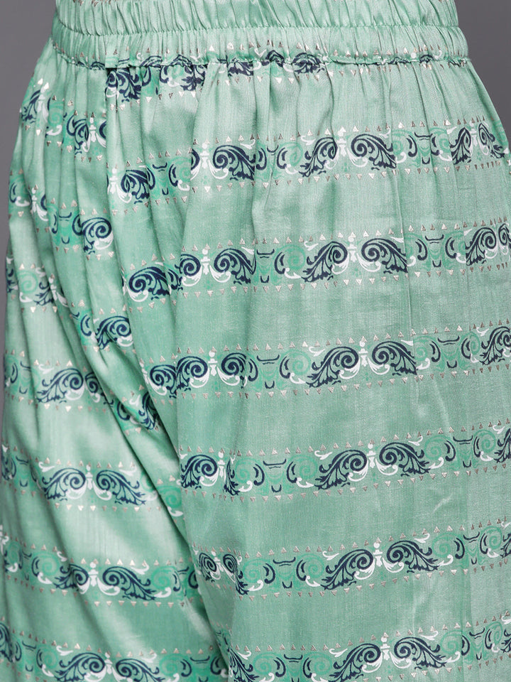 Pastel Indie Print Gota Embellishment Kurta Sharara Set