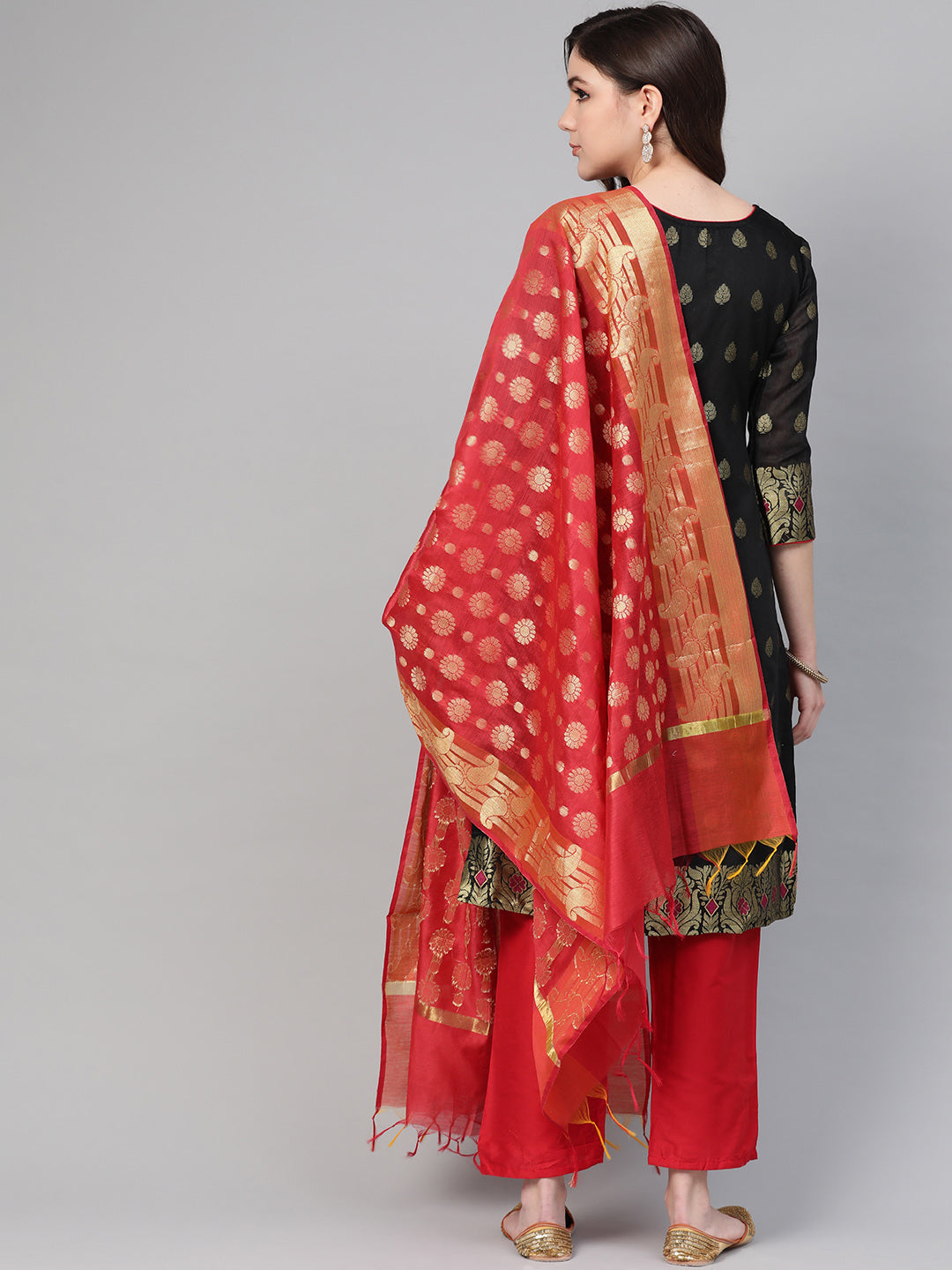 Banarasi Handloom Dress Material with Zari Resham Weaving