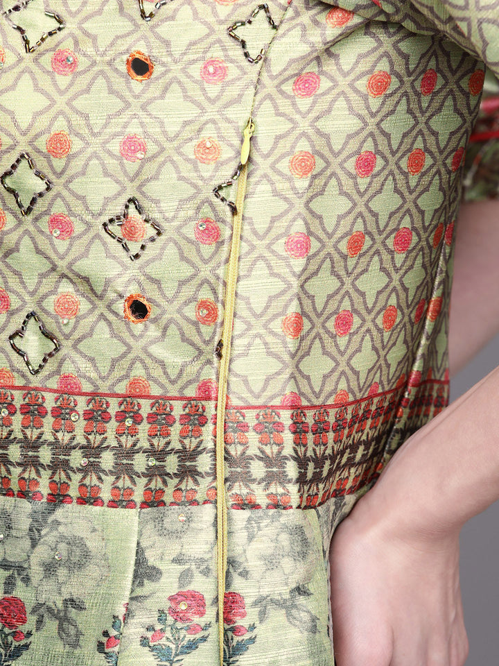 Embellished Cocktail Gown with Bohemian floral Print