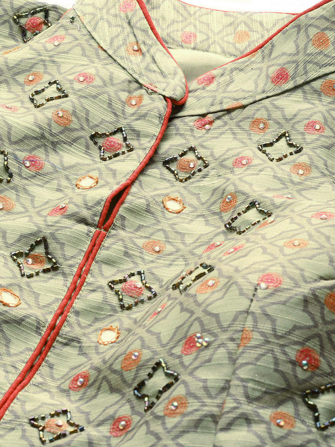 Embellished Cocktail Gown with Bohemian floral Print