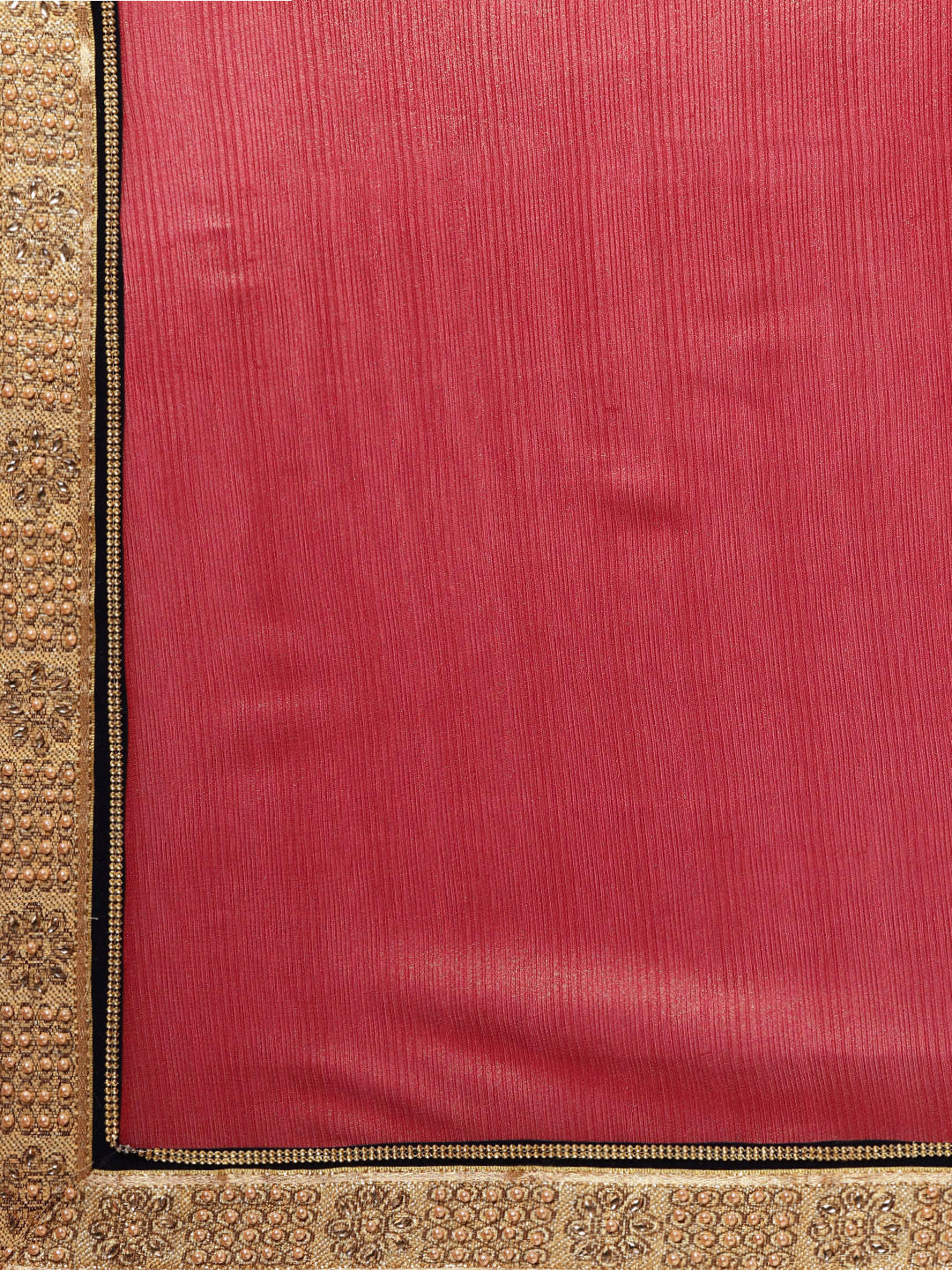 Shimmer Georgette Saree with Pearl Crystal Embellished Border
