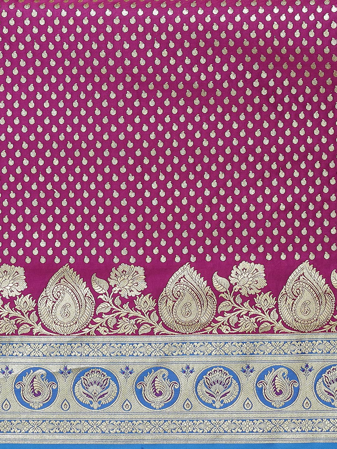 Burgundy Handloom Silk Saree With Embellished Heavy Zari Weaves