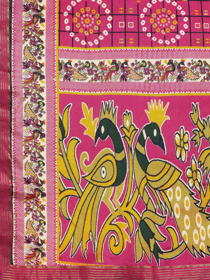 Bandhani Satin Crepe Saree