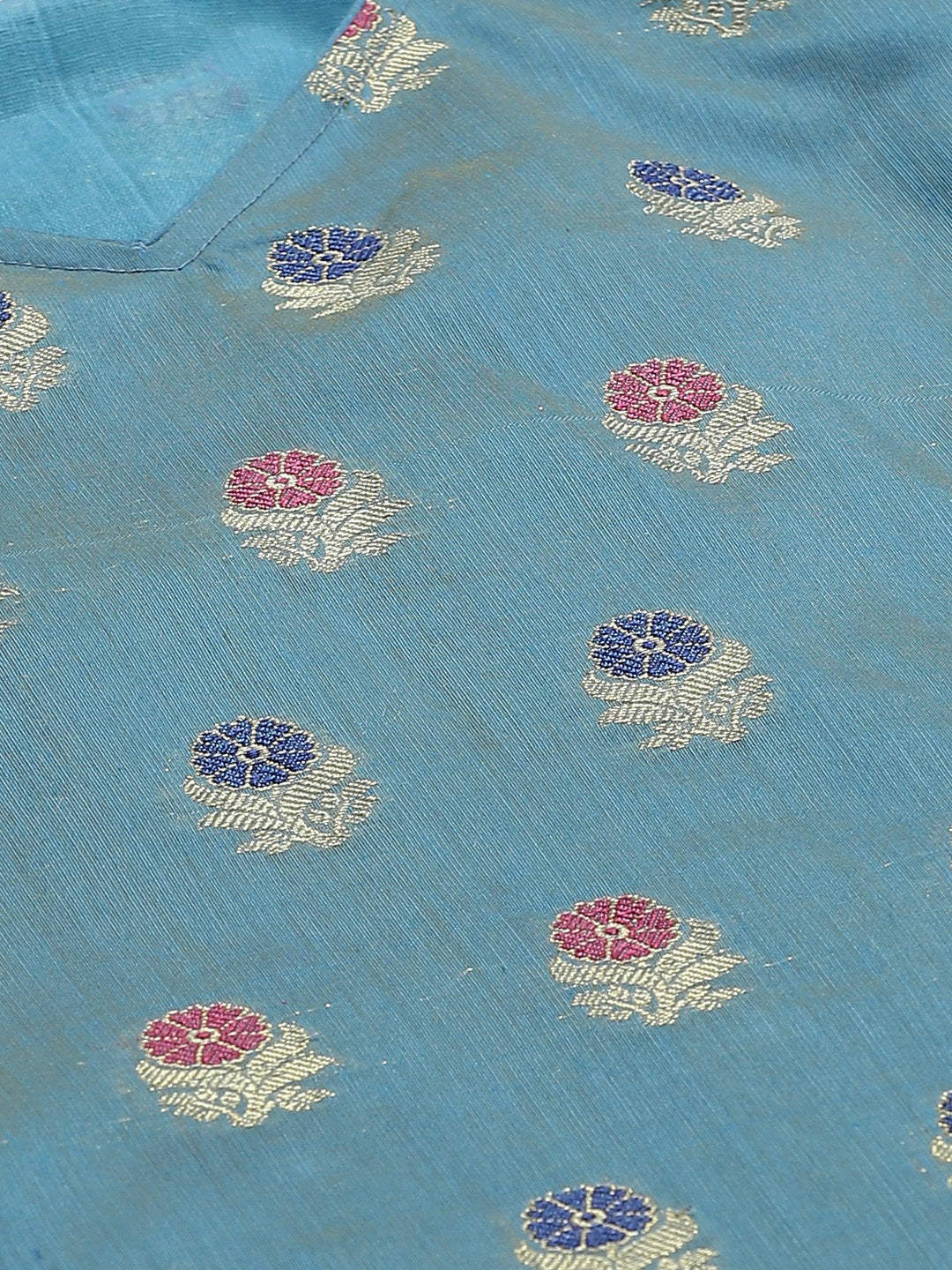 Handloom Chanderi Kurta Set with Resham Weave Paisley Pattern & Banarasi Dupatta