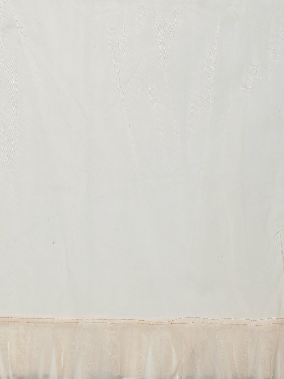 Peach Floral Resham Embroidered Cocktail Net Gown With Frills & Net Dupatta