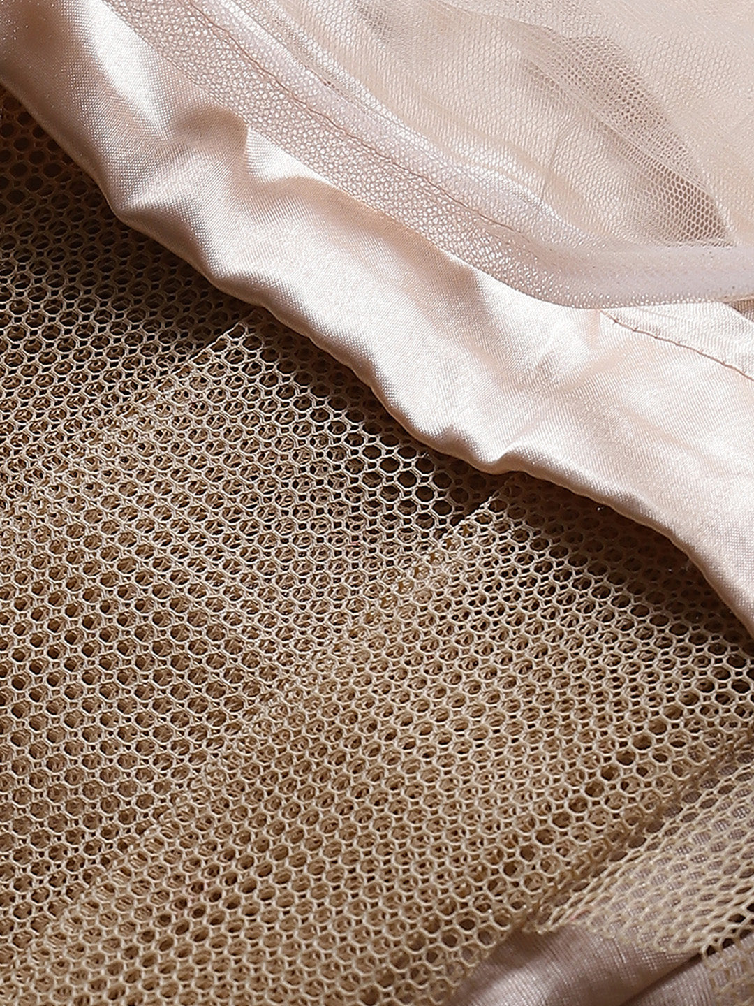 Peach Floral Resham Embroidered Cocktail Net Gown With Frills & Net Dupatta