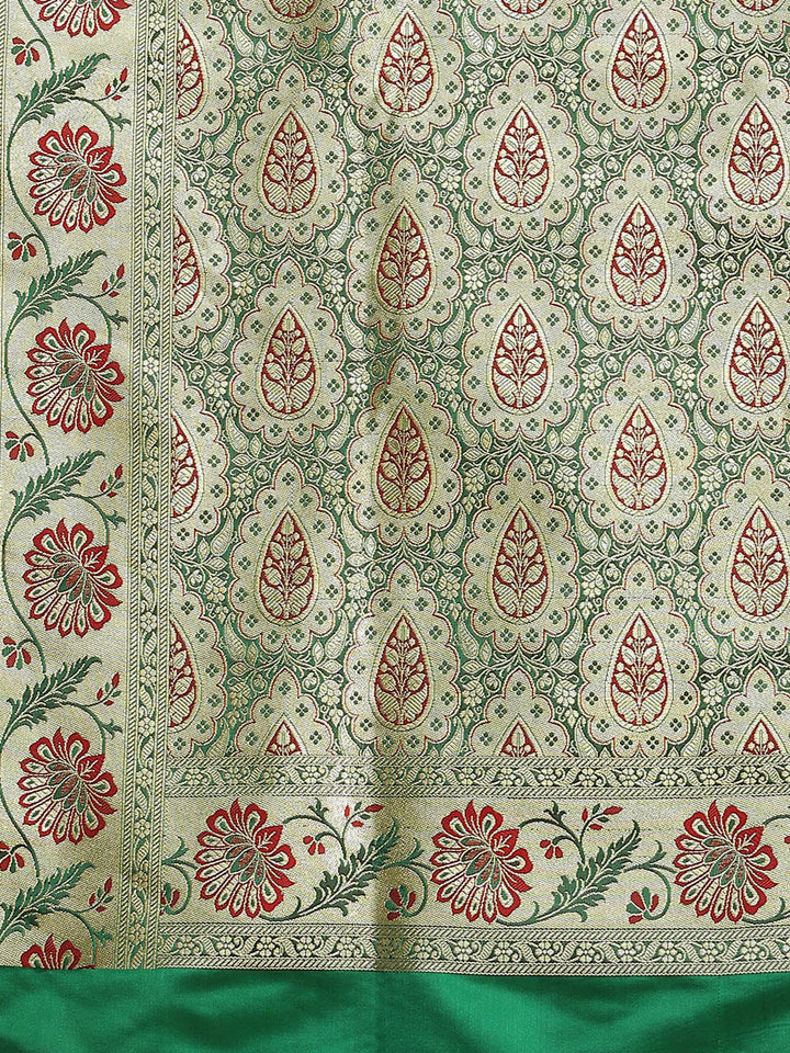 Red Kanjeevaram Wedding Silk Saree With Traditional Zari Ambi Motifs