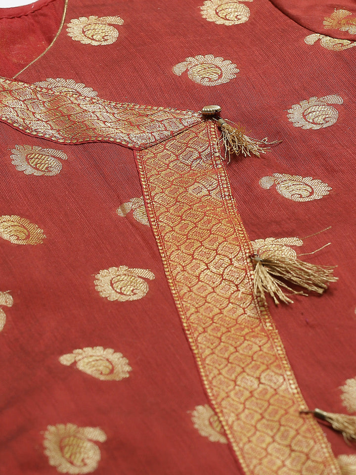 Banarasi Dress Material with Zari meenakari Mughal Inspired weaving and Handloom dupatta