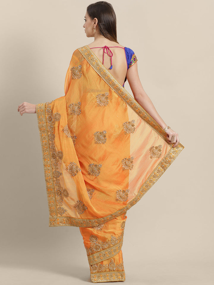 Chiffon Embellished Saree with Resham Embroidery