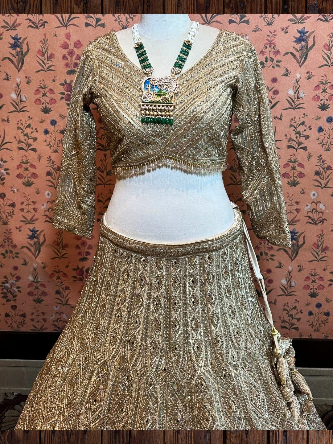 Golden Mirage Embellished Lehenga Ensemble