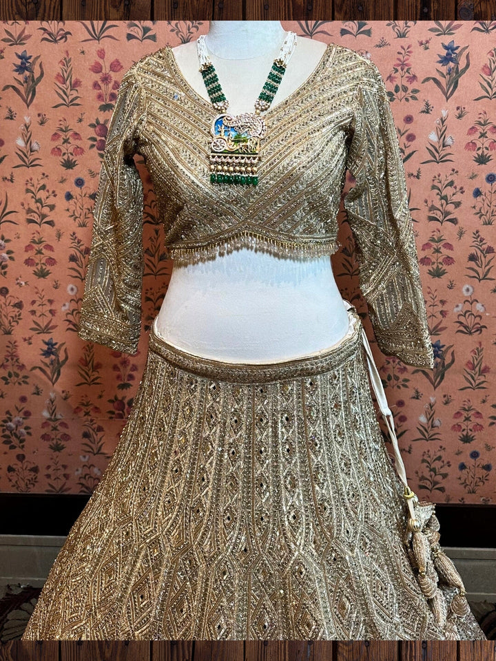 Golden Mirage Embellished Lehenga Ensemble