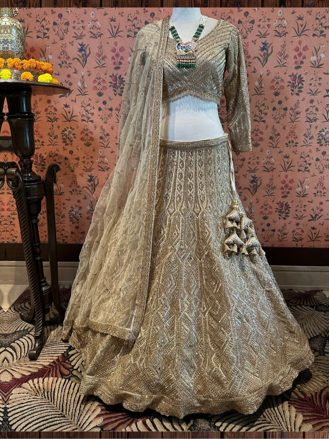 Golden Mirage Embellished Lehenga Ensemble