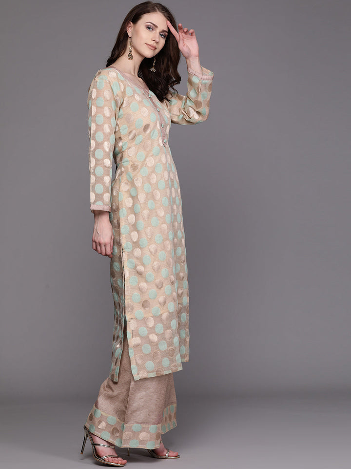 Chanderi Kurta Pallazo Set with Resham Weaving