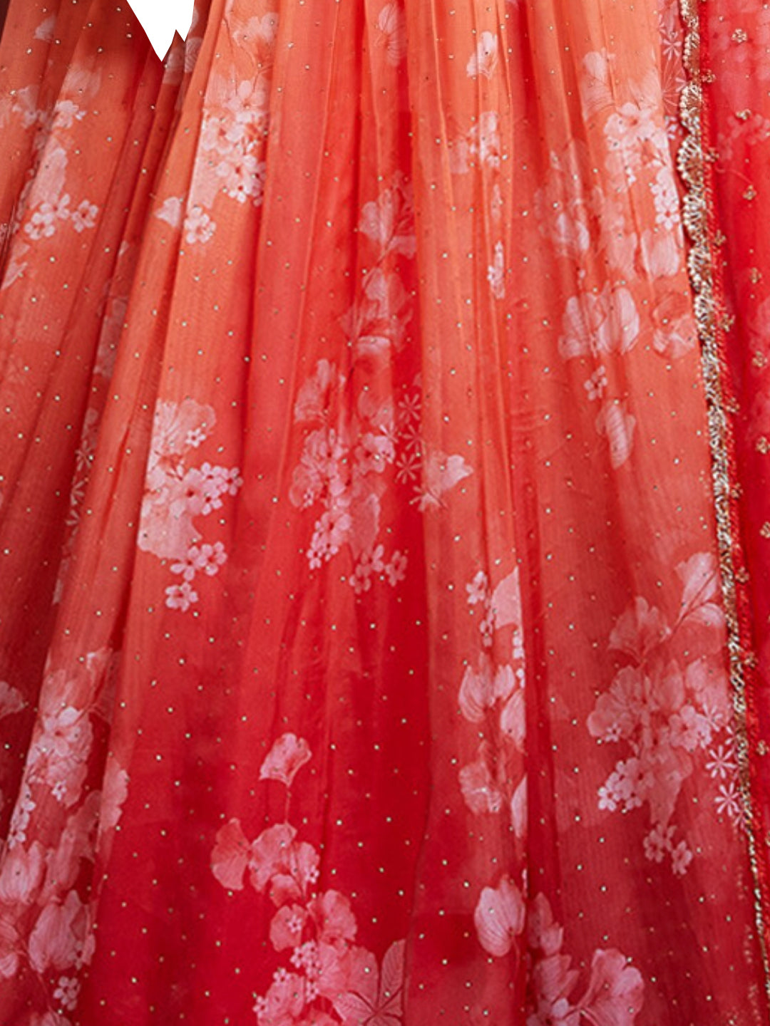 Digital Ombre Print Lehenga Embroidered Blouse & Sequinned Dupatta
