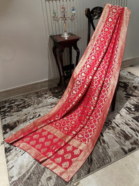 Elegant Red and Gold Georgette Saree