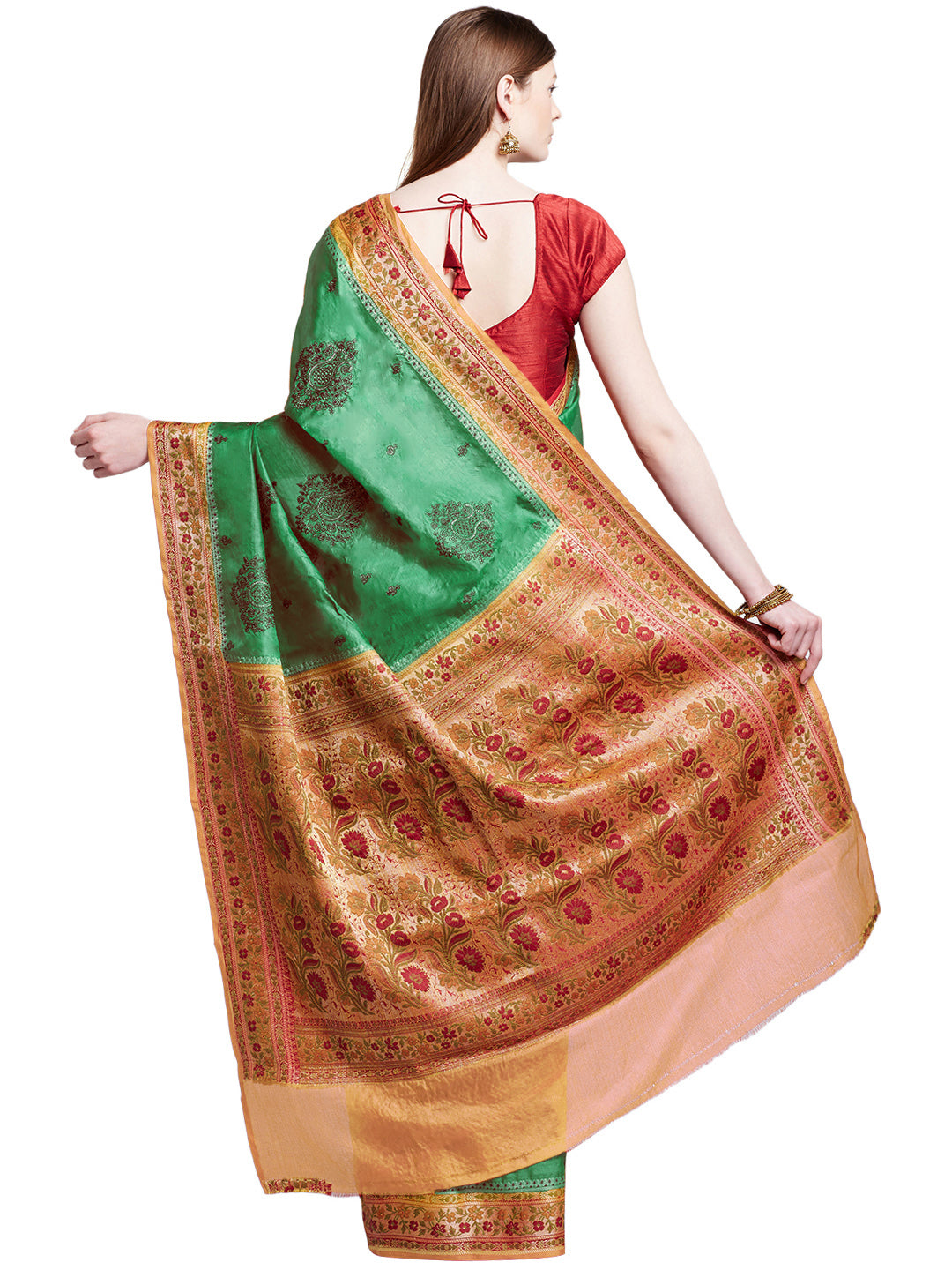 Tussar Silk Embroidered Saree with Traditional Meenakari Weaving