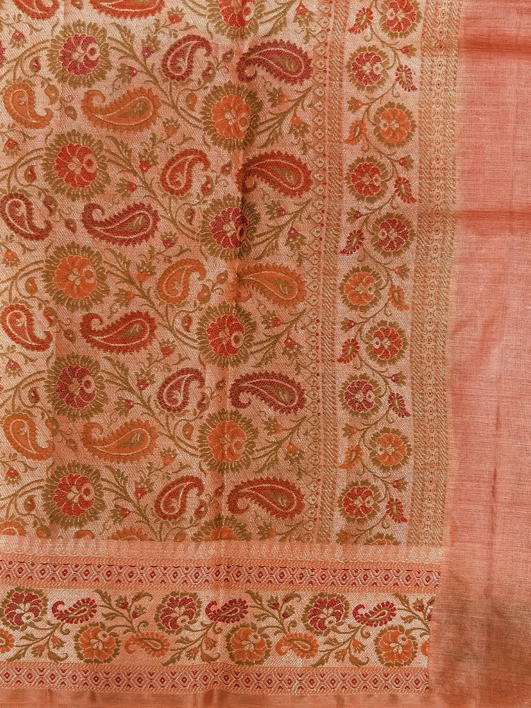 Tussar Silk Embroidered Saree with Traditional Meenakari Weaving