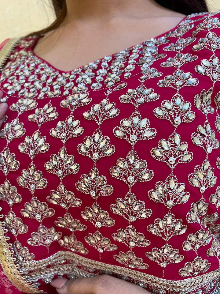Made to Measure Bright Zari and Sequin Embroidered Flared Lehenga Set