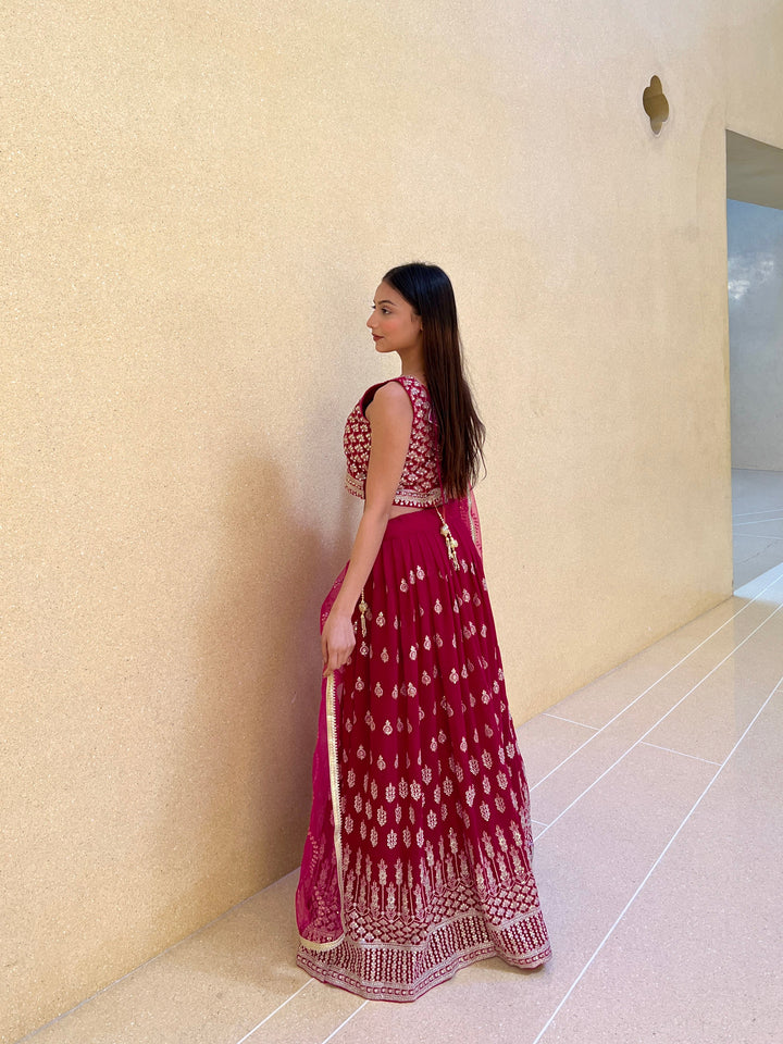 Made to Measure Bright Zari and Sequin Embroidered Flared Lehenga Set