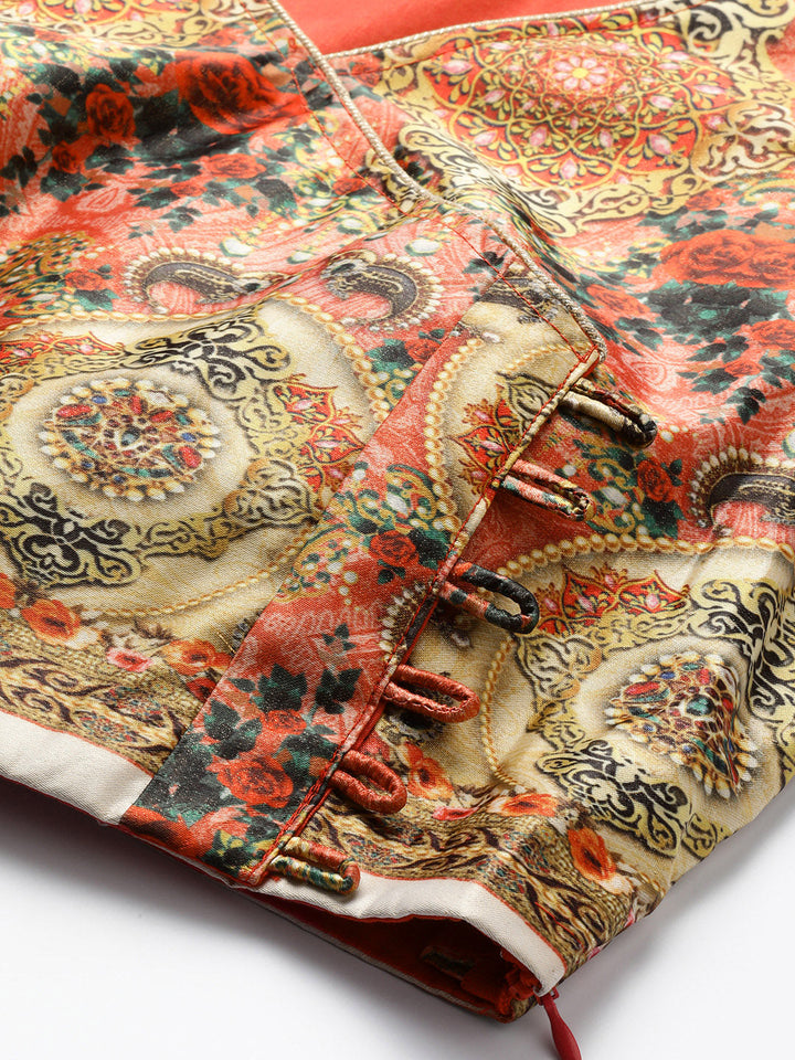 Semi-stitched Digital Print Lehenga Set