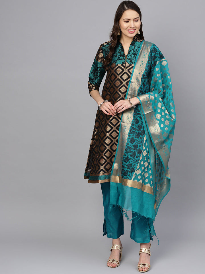 Banarasi Kurta Set with Handloom dupatta and Pants