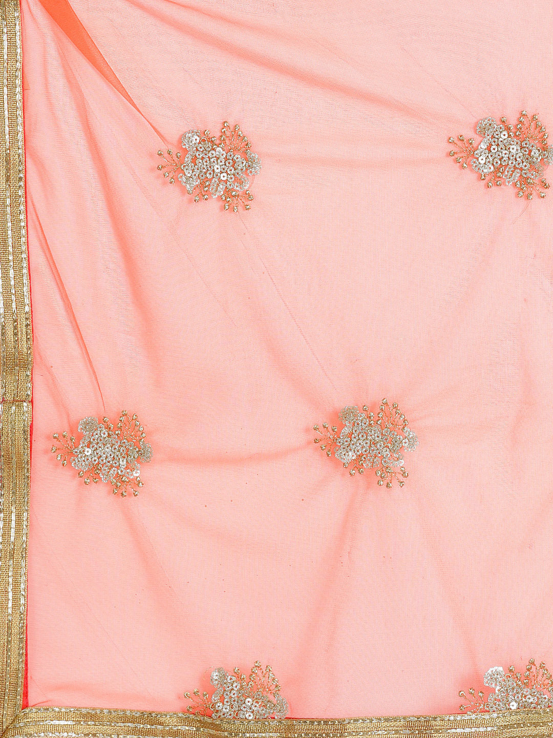 Foil Print Anarkali Suit with Ombre Embroidered Dupatta